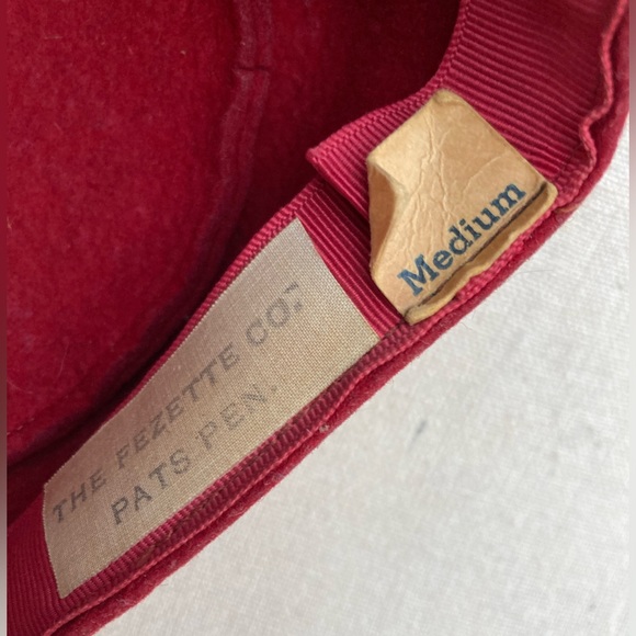 Vintage 60s Fezette Co Felt Fez Hat Tassel Sequin Sword Saif Side Shriners Red - Picture 3 of 6